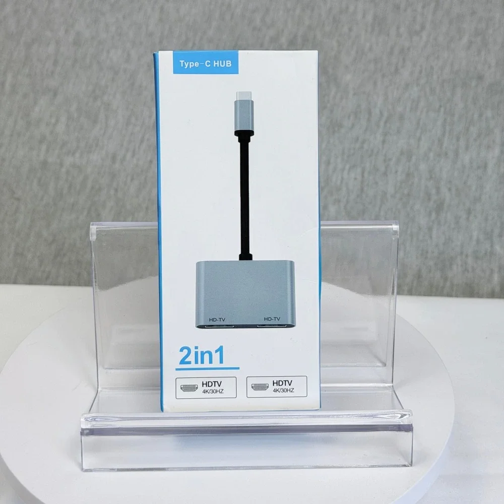 Skullcandy USB-C Cable 1.6ft 15W & 2-in-1 Type-C to Dual HDMI Adapter 4K Bundle